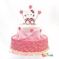 Hello Kitty Ruffled Cake